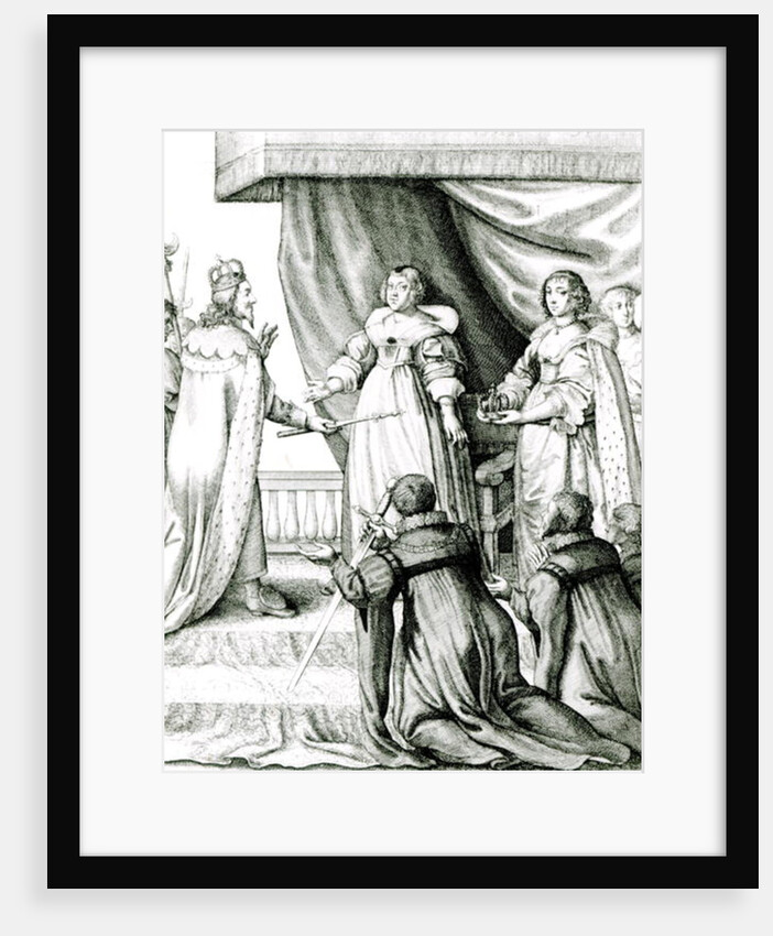 Charles I being given the sceptre and crown by French School
