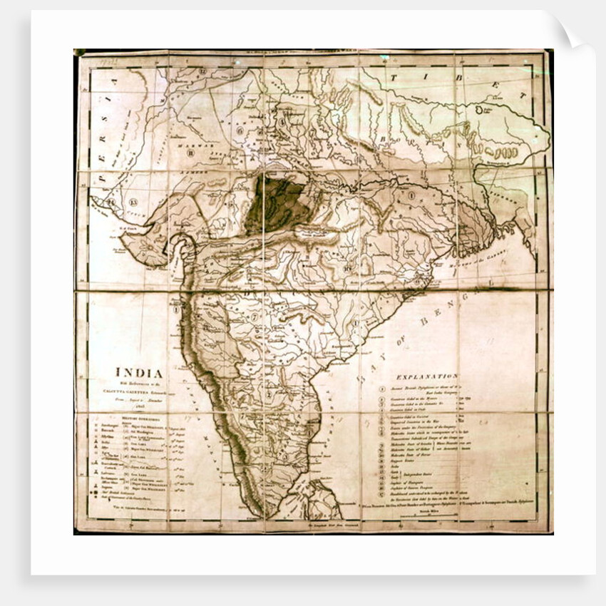 Map of India, 1803 by English School