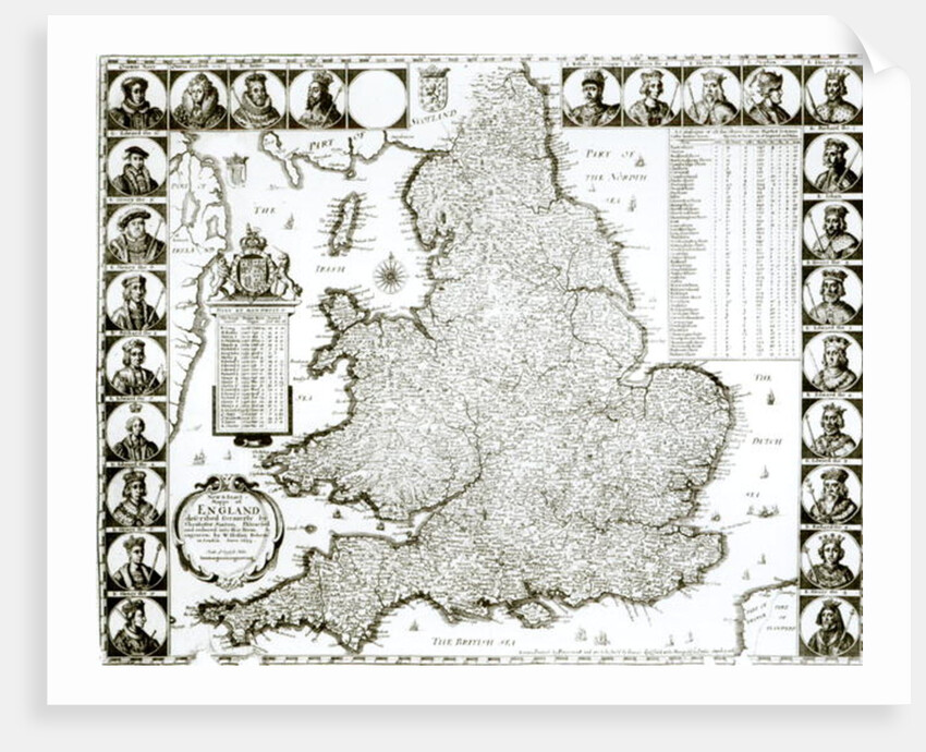 Map of England and Wales, 1644 by Wenceslaus Hollar