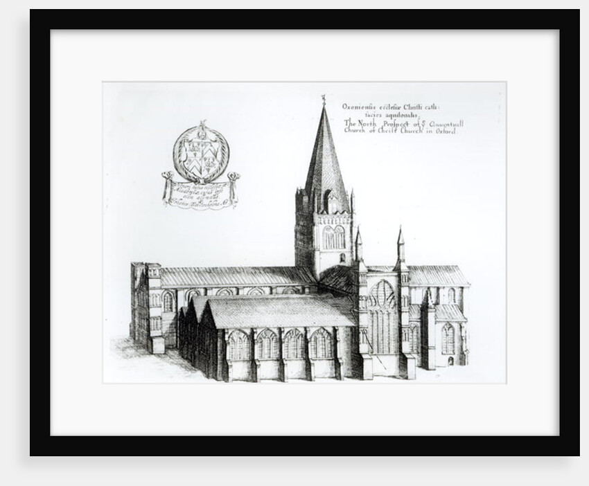 The North Prospect of Conuentuall Church of Christ Church in Oxford by School English