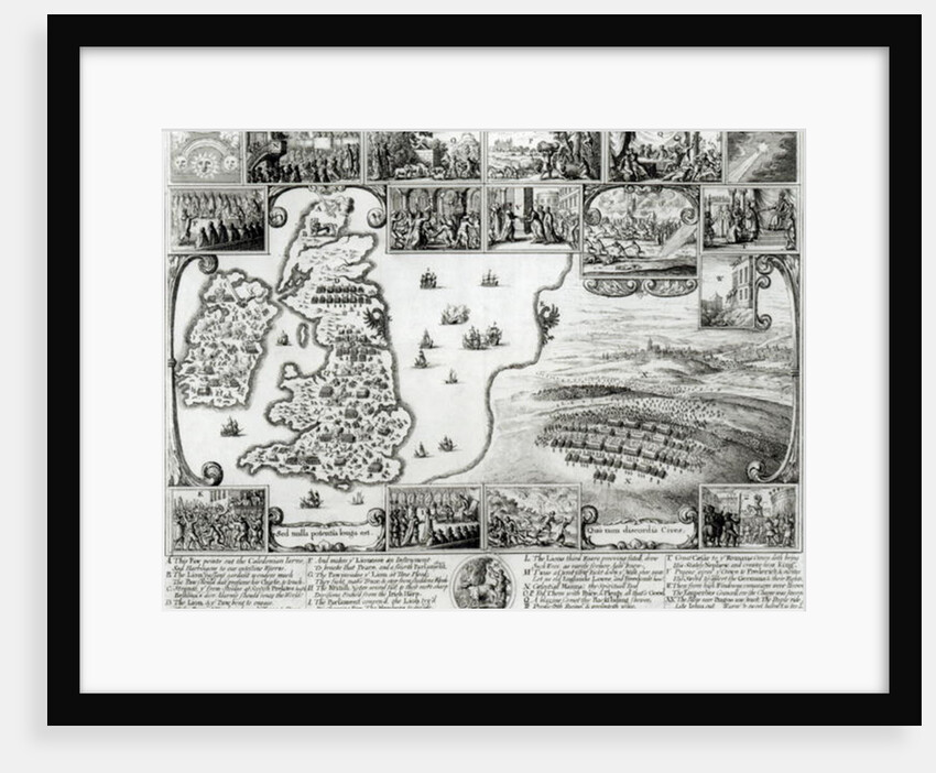 Map of Civil War England and a view of Prague, 1632 by Wenceslaus Hollar