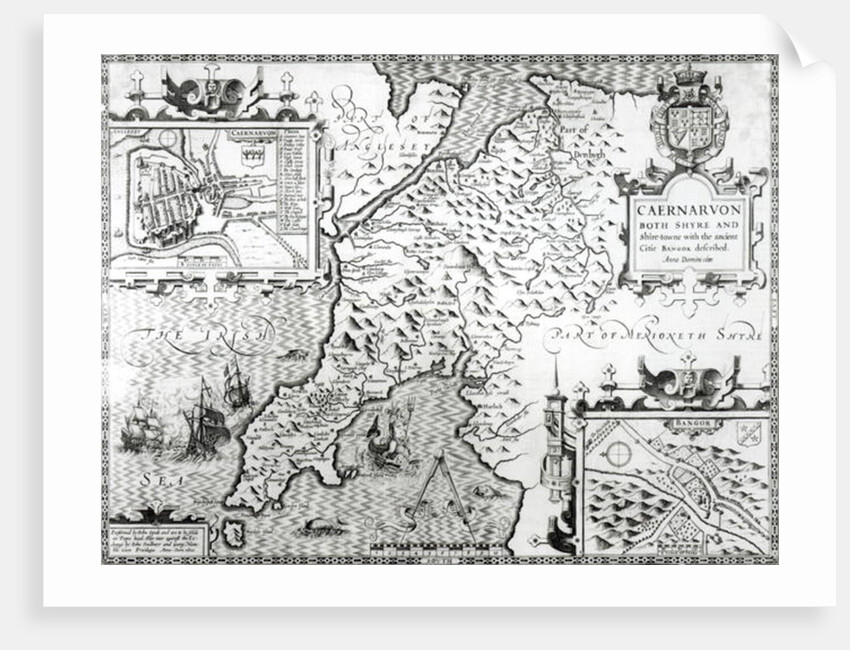 Map of Caernarvon, 1616 by John Speed