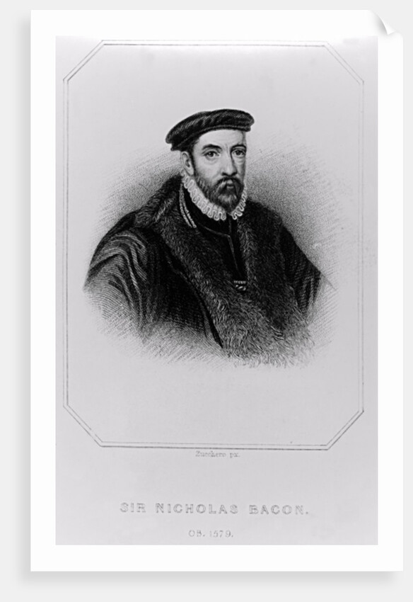 Portrait of Sir Nicholas Bacon from 'Lodge's British Portraits', 1823 by English School