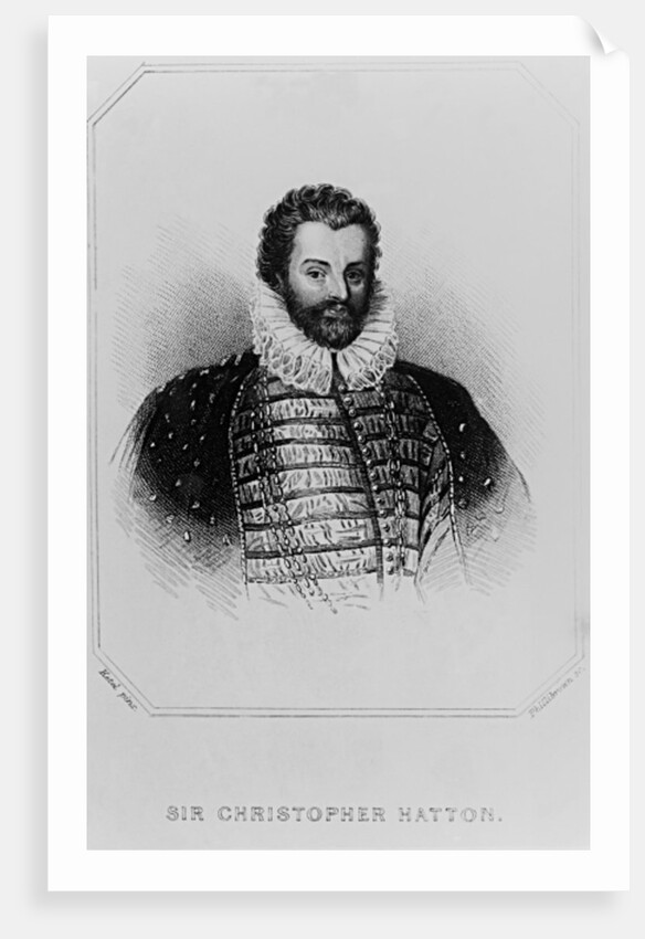 Portrait of Sir Christopher Hatton from 'Lodge's British Portraits', 1823 by English School