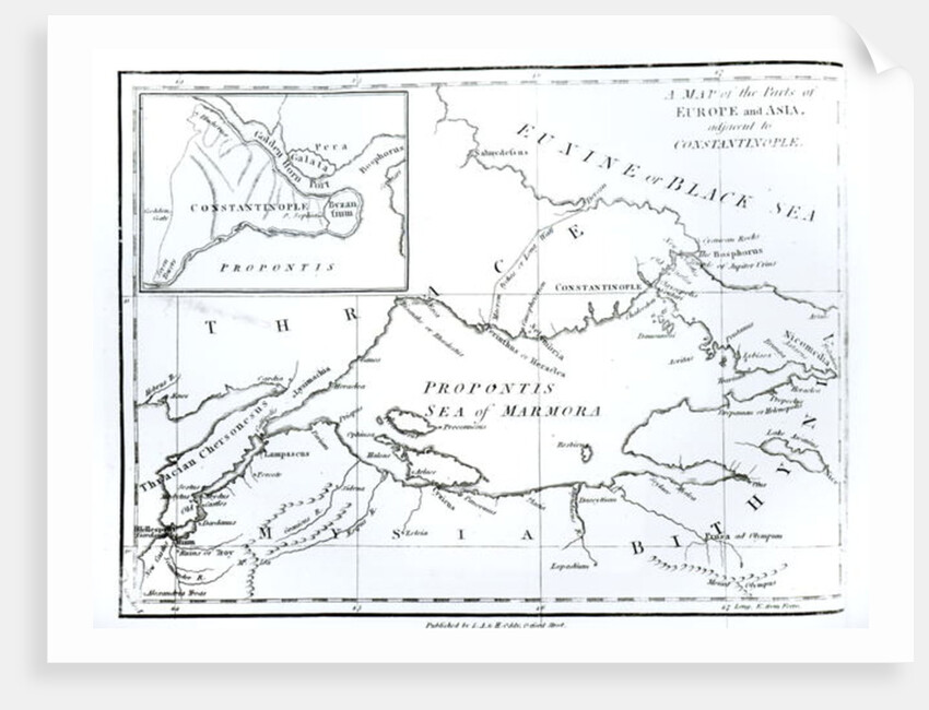 Map of the parts of Europe and Asia adjacent to Constantinople by English School