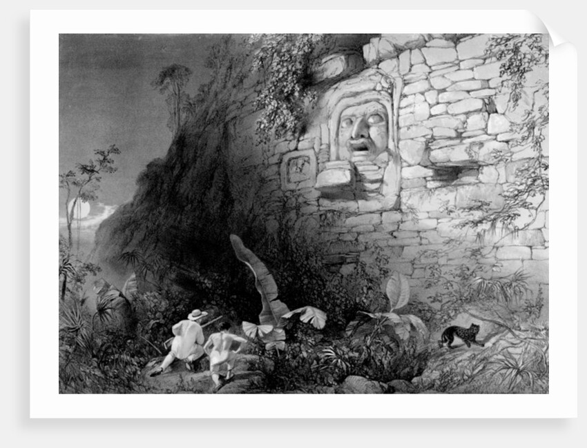 Head of Itzam Na, Izamal, Yucatan, Mexico, 1844 by Frederick Catherwood