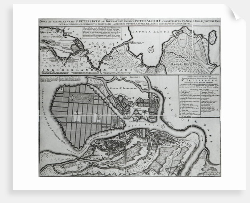 Map of St.Petersburg, c.1750 by Dutch School