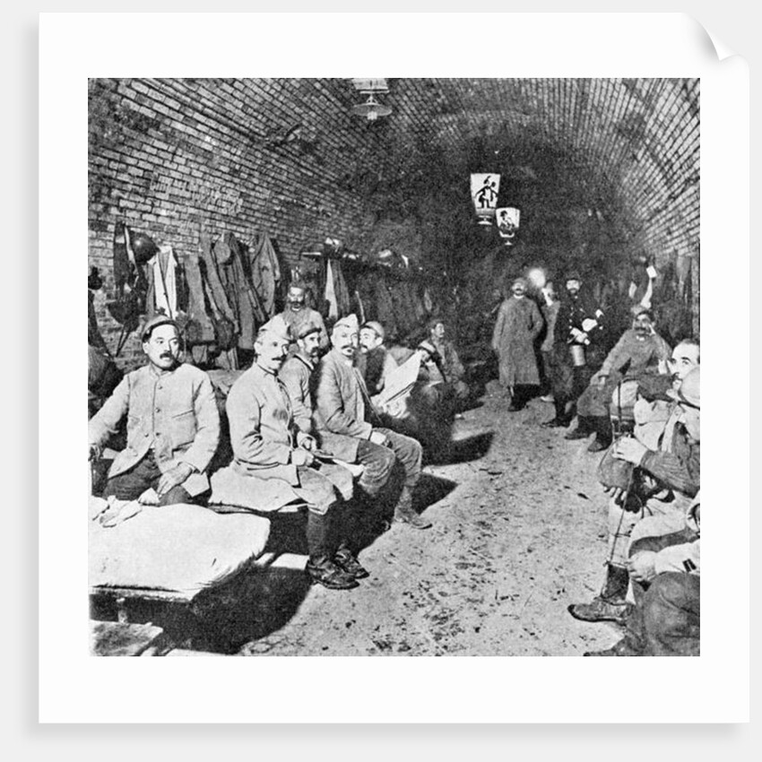 Sleeping Quarters in Douaumont Fort, c.1916 by French Photographer