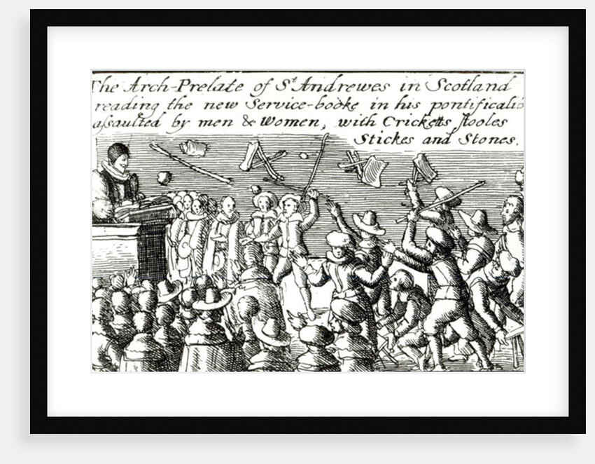 Protesters in Edinburgh, 1637 by English School
