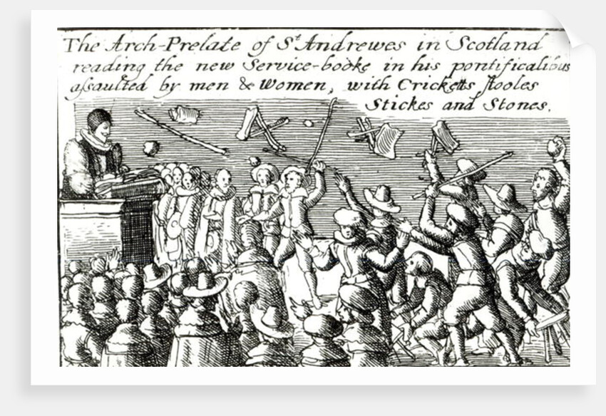 Protesters in Edinburgh, 1637 by English School