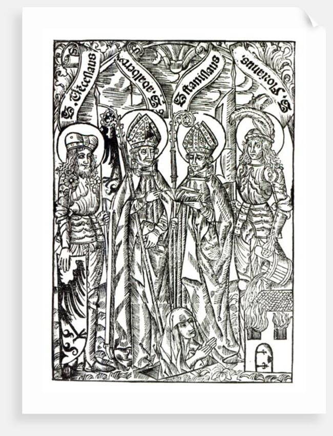 St. Wenceslaus, St. Adalbert, St. Stanislaus and St. Florian by German School