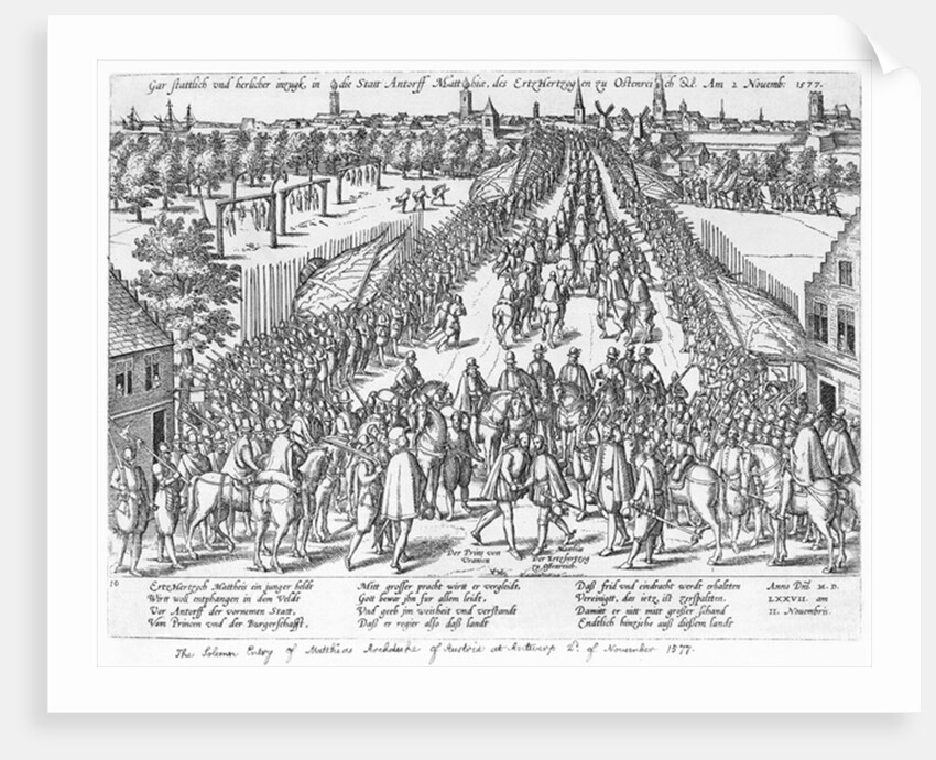 The Solemn entry of Matthias Archduke of Austria at Antwerp, 2nd November 1577 by German School