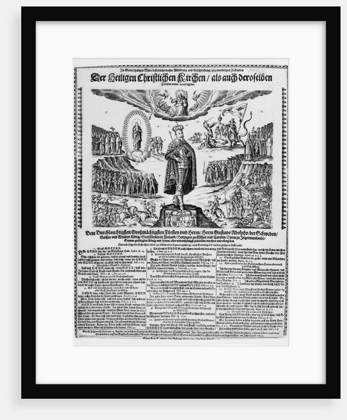 A German broadsheet depicting Gustavus Adolphus as the Champion of the Protestant Cause by School German