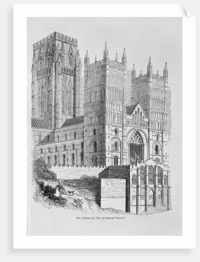 North-West view of Durham Cathedral by School English