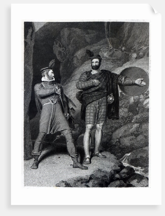 Roderick Dhu and a Clansman, 1810 by Richard Westall