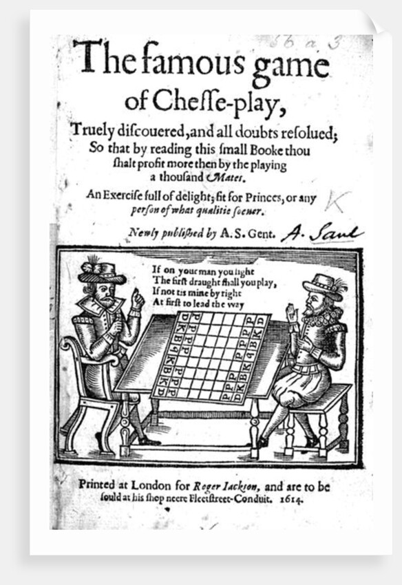 Famous Game of Chess, 1614 by English School