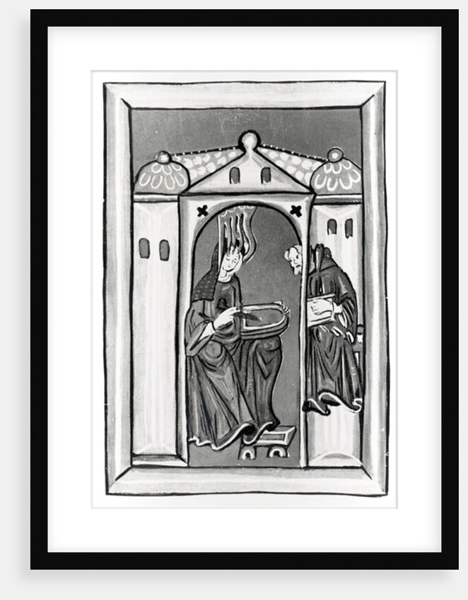 Hildegard of Bingen receiving the Light from Heaven, c.1151 by German School