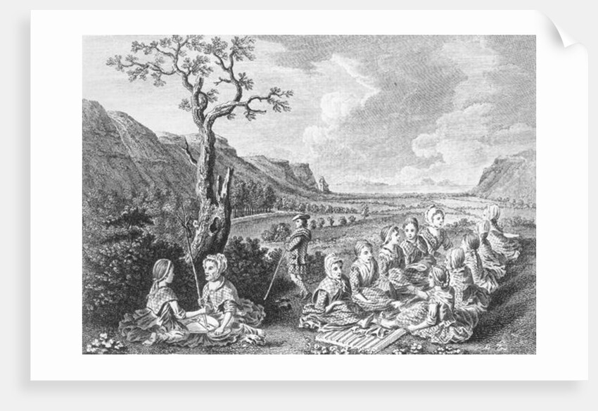 Women at the Quern and the Luaghad with a view of Talyskir by School English