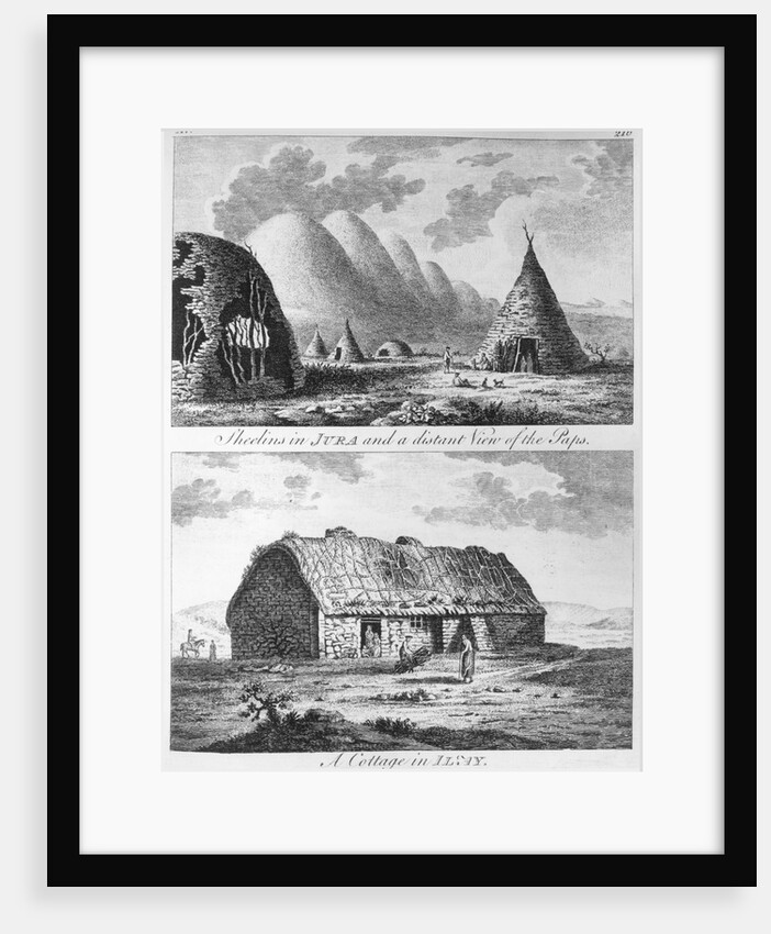Sheelins in Jura and a distant view of the Paps and A Cottage of Islay by Thomas Pennant