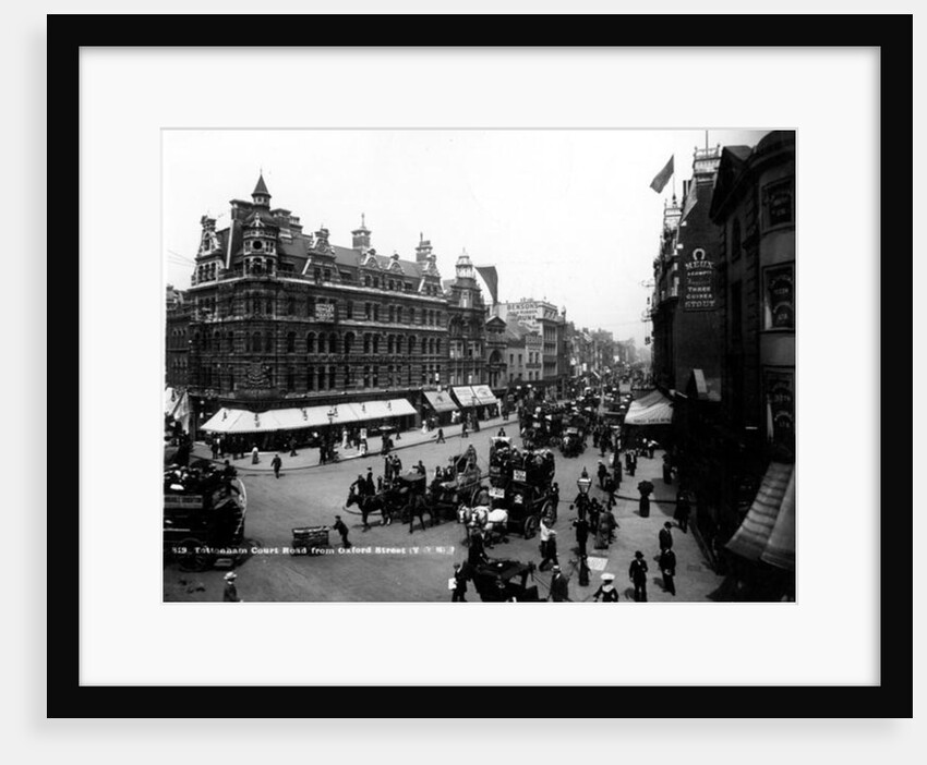 Tottenham Court Road from Oxford Street, London, c.1891 by English Photographer