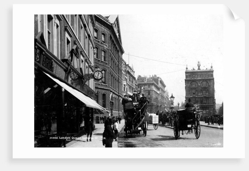Queen Victoria Street, London, c.1891 by English Photographer