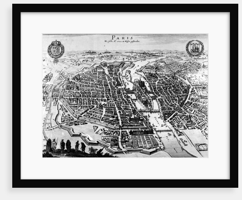 Map of Paris, 1620 by German School