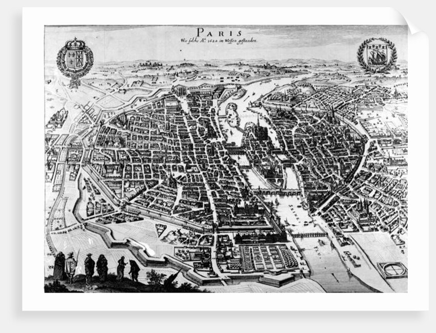 Map of Paris, 1620 by German School