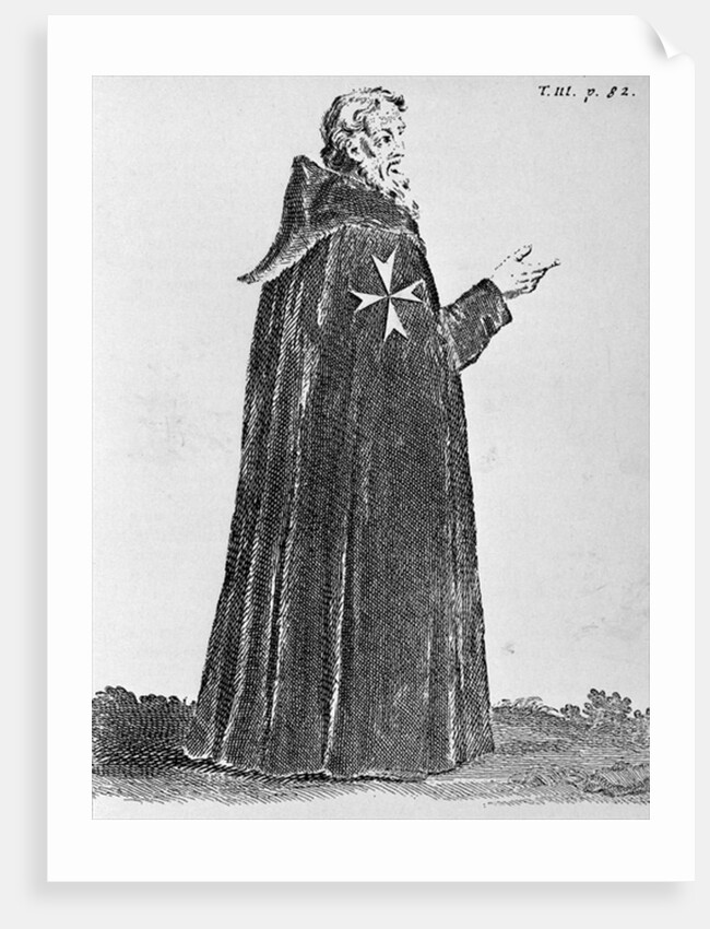 Knight Hospitaller in the original habit, worn until the fourteenth century by French School