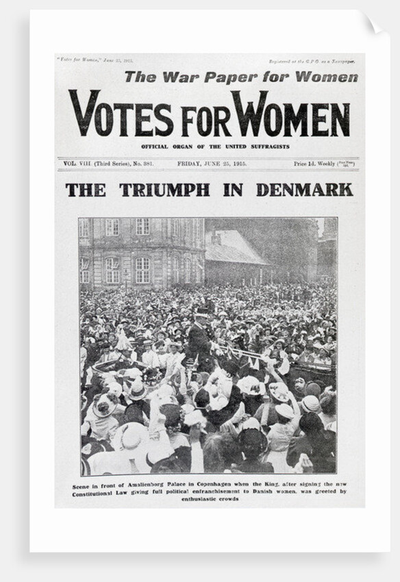 Front page showing enfranchisement in Denmark, 1915 by Anonymous
