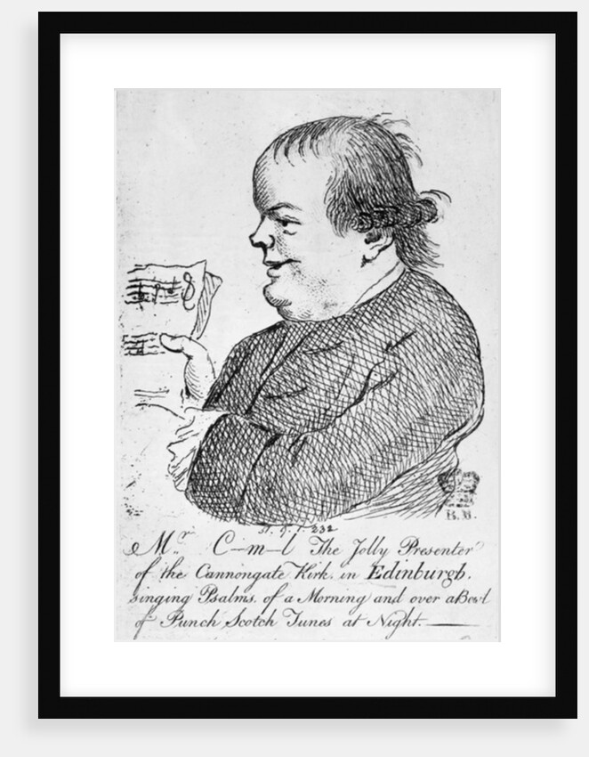 Mr C-m-l the jolly presenter of the Canongate Kirk in Edinburgh, c.1781 by English School