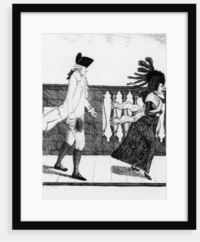 Dr James Graham going along the North Bridge in a high wind, 1785 by John Kay