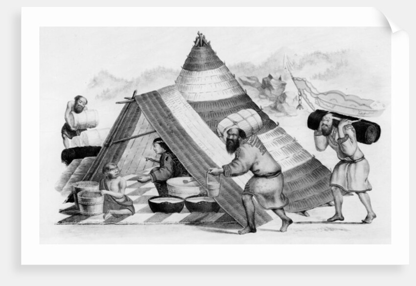 Ainu traders on the Japanese island of Jezo, 1838 by German School