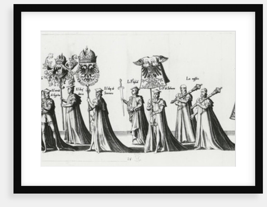 Imperial arms at the Funeral Procession of Emperor Charles V, 1559 by Jan van & Doetechum Lucas van (d.1584)& Bol Hans (1534-93) Doetechum the elder