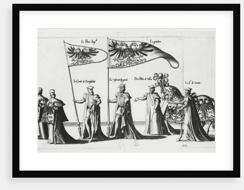 Imperial banner at the Funeral Procession of Emperor Charles V, 1559 by Jan van Doetechum the elder
