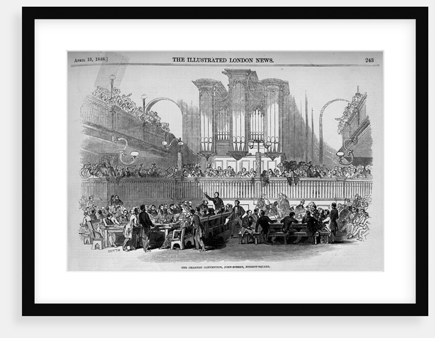 The Chartist Convention at 23 John Street, Fitzroy Square from 'The Illustrated London News', April 15th 1848 by English School