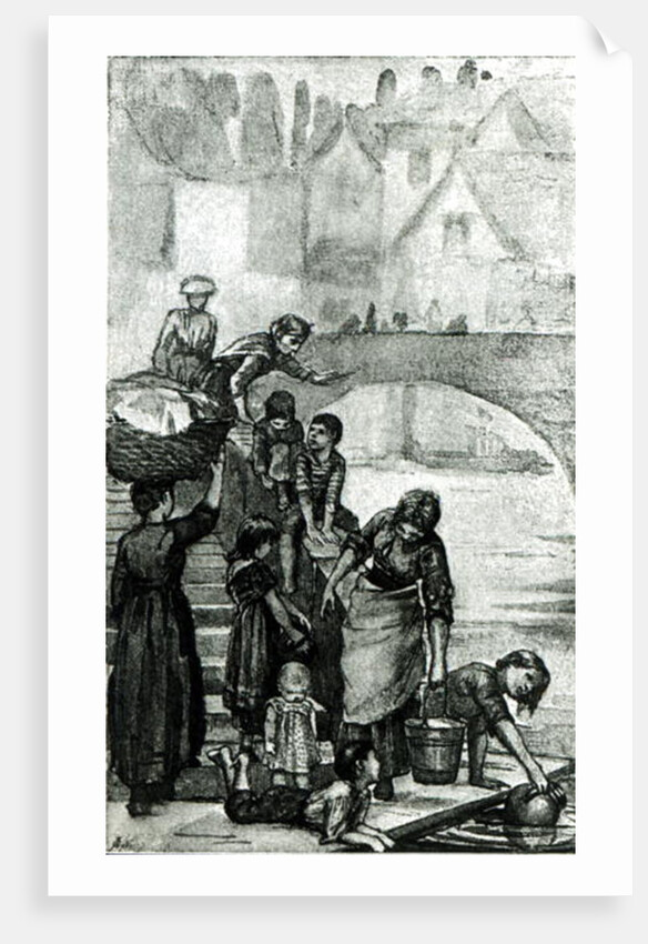Fetching Water from the River from 'London Street Arabs' by Dorothy Tennant, 1890 by Dorothy nee Tennant Stanley