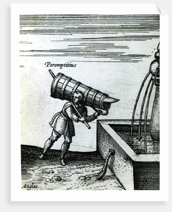 An apprentice fetching water from a fountain by Joris Hoefnagel