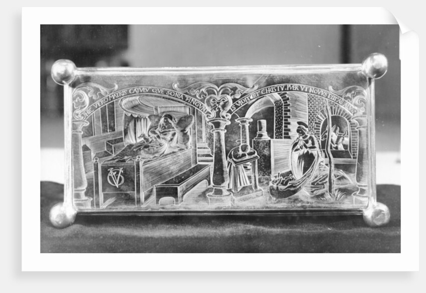 St Bernard's mother dreams she is giving birth to a dog and St Bernard dreams of the Nativity by Urs Graf