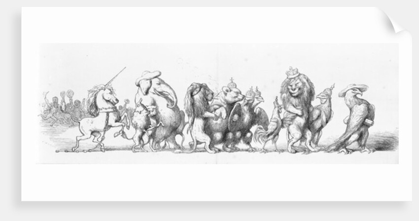 Animal symbols of countries visiting the Great Exhibition, 1851 by Richard Doyle