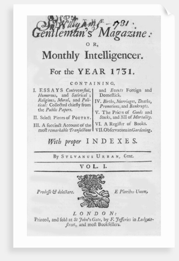 The Gentleman's Magazine, 1731 by English School