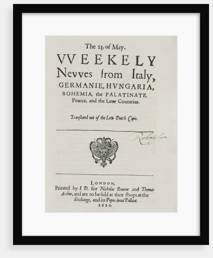 Weekly News, 1622 by English School