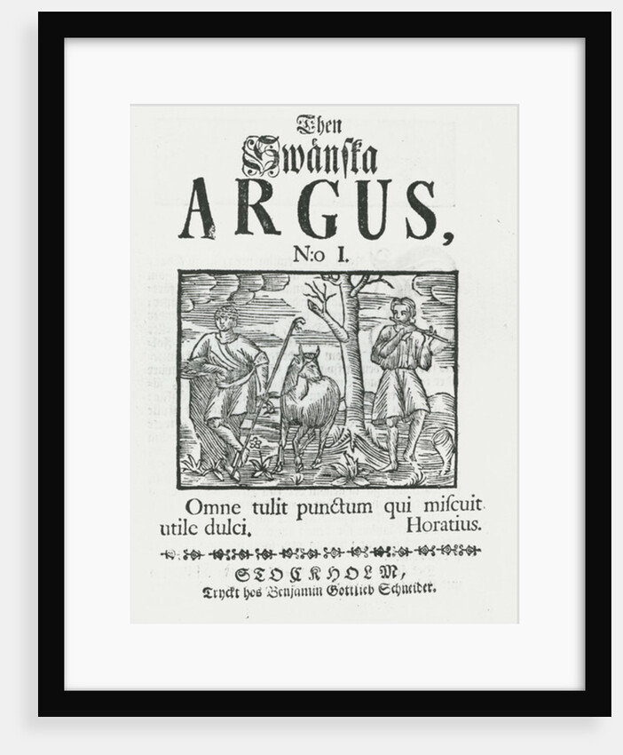 First issue 'Then Swänska Argus', 1732 by Swedish School