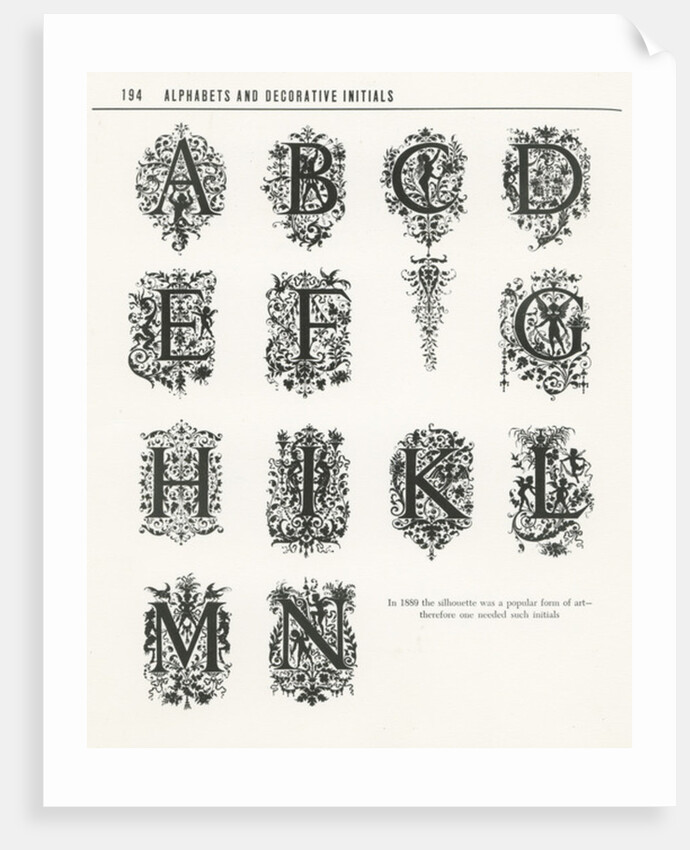 Decorative initials, 1889 by Anonymous