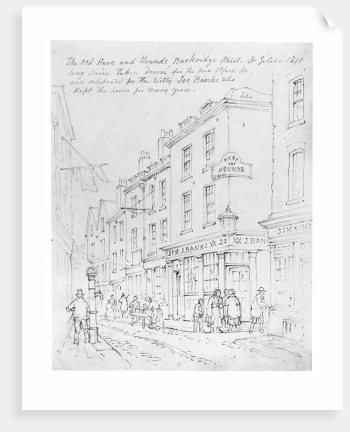 The Old Hare and Hounds, Buckridge Street, St Giles in1818 by English School