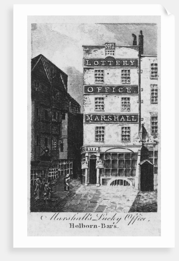 Marshall's Lucky Office Holborn-Bars, c.1817 by English School