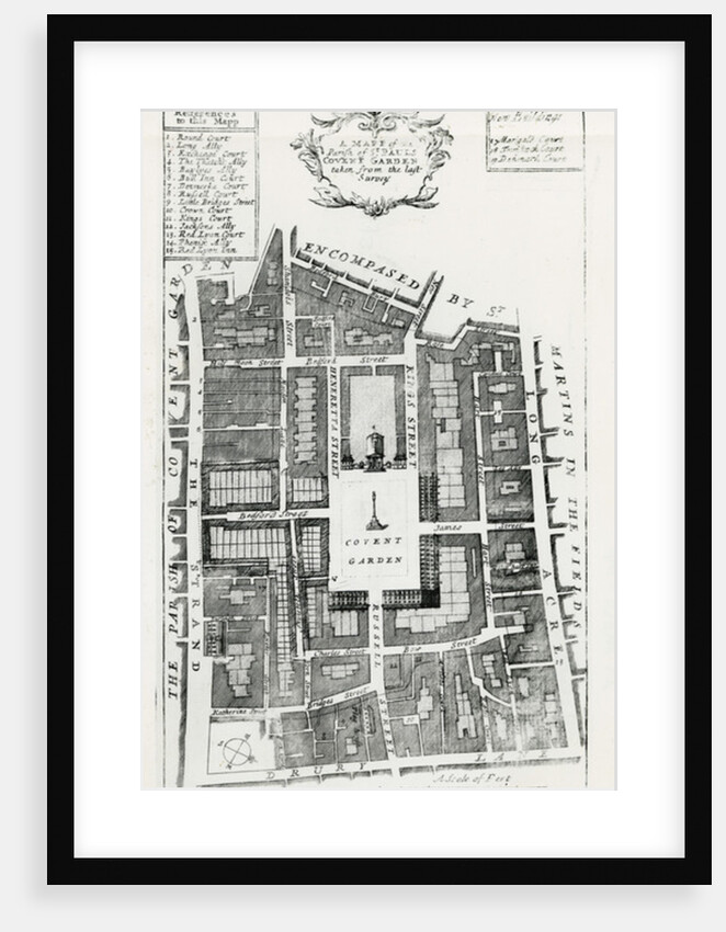 A Mapp of the Parish of St Pauls Covent Garden taken from the last Survey, 1720 by English School