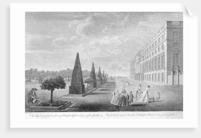 An Oblique View of the East Front of Hampton Court with part of the Garden, c.1744 by John Tinney
