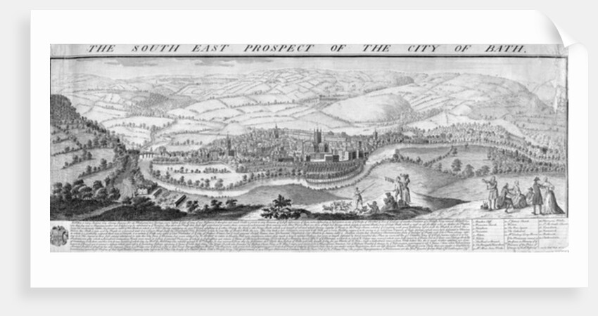 The South East Prospect of the City of Bath, 1734 by Nathaniel and Samuel (1696-1779) Buck