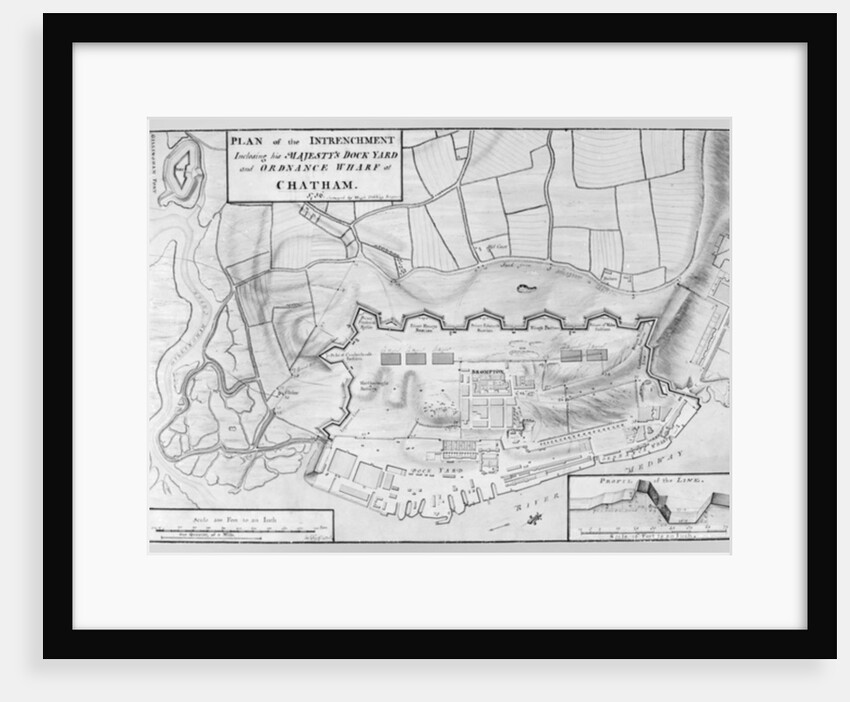 Plan of the Entrenchment of His Majesty's Dock Yard and Ordnance Wharf at Chatham, 1756 by English School