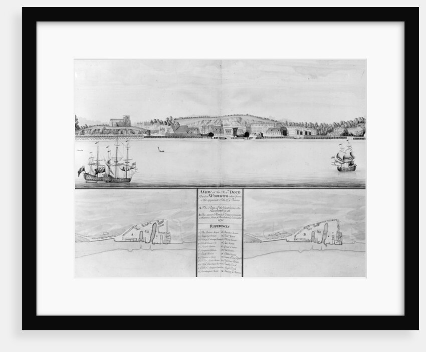 A View of His Majesty's Dockyard at Woolwich taken from the opposite Side of the Thames, 1698 by English School